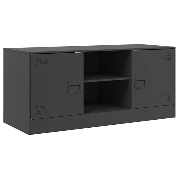 vidaXL Meuble TV noir 99x39x44 cm acier