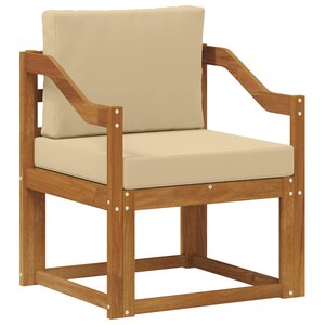 vidaXL Canapé d’extérieur Bois d'acacia massif et polyester Naturel