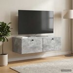 vidaXL Meuble TV mural 98 x 41 x 30 cm Gris béton Bois d'ingénierie