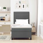 vidaXL Lit à ressorts avec matelas Gris foncé 90 x 200 cm tissu
