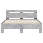 vidaXL Cadre de lit avec LED sans matelas gris béton 135x190 cm