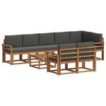 vidaXL Ensemble de canapés d'extérieur 9 pc Naturel et Anthracite
