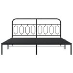 vidaXL Cadre de lit métal avec tête de lit noir 180x200 cm