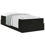 vidaXL Cadre de lit avec matelas Noir 90 x 200 cm Velours