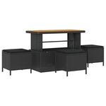 vidaXL Ensemble de canapé de jardin 10 Pièces Noir Poly Rattan