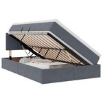 vidaXL Lit de rangement LED avec matelas Gris foncé 120 x 200 cm