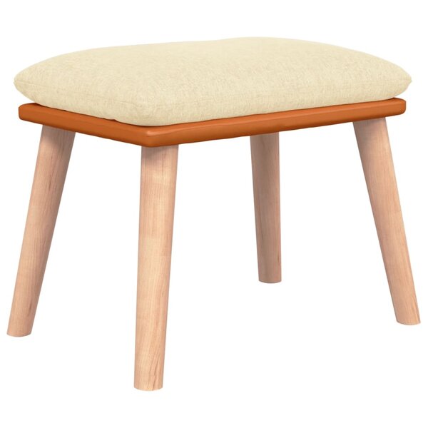 vidaXL Repose-pied Crème 45x29 5x35 cm Tissu et similicuir