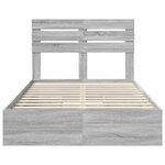 vidaXL Lit de Rangement Gris Sonoma 120 x 190 cm Bois d'ingénierie