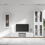 vidaXL Ensemble meuble TV avec tiroir FLORIN Blanc Bois d'ingénierie