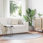 vidaXL Tapis de surface ovale HUARTE Gris 140 x 200 cm 100  Polyester