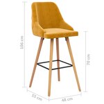 vidaXL Tabourets de bar lot de 2 jaune velours