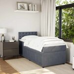 vidaXL Sommier à lattes de lit et matelas Gris foncé 90x190 cm Velours