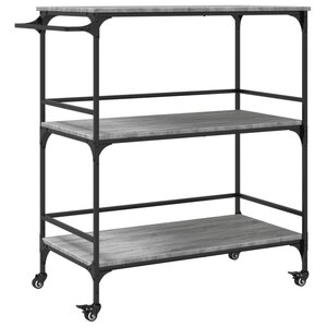 vidaXL Chariot de cuisine sonoma gris 100 5x50x105cm bois d'ingénierie