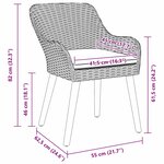 vidaXL Ensemble de jardin 9 pièces en rotin noir