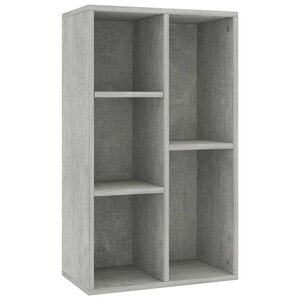 vidaXL Bibliothèque/Buffet Gris béton 50x25x80 cm Bois d’ingénierie