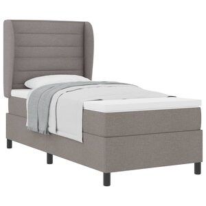 vidaXL Lit à ressorts avec matelas Taupe 90 x 190 cm tissu