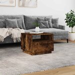 vidaXL Table basse avec lumières LED chêne fumé 50x49x40 cm