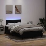 vidaXL Sommier à lattes de lit avec matelas et LED noir 120x210 cm velours