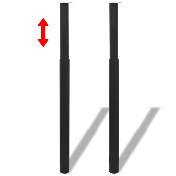 vidaXL Pied de table télescopique 2 Pièces Noir 710 mm - 1100 mm
