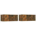 vidaXL Meubles TV 2 Pièces chêne fumé 80x30x30 cm bois d'ingénierie