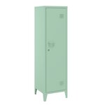 Armoire étagère meuble de rangement 137 x 38 x 38 cm à casier métallique vérouillable vert 03_0008948