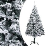 vidaXL Sapin de Noël artificiel avec neige floquée vert 210 cm PVC