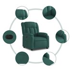 vidaXL Fauteuil inclinable électrique Vert foncé Tissu