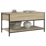 vidaXL Table basse chêne sonoma 100x50x50cm bois d'ingénierie et métal