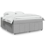 vidaXL Sommier à lattes de lit avec matelas Gris clair 180x200cm Tissu