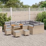 vidaXL Ensemble de canapé de jardin 13 Pièces Beige Poly Rattan