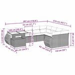 vidaXL Salon de jardin avec coussins 10 Pièces gris clair résine tressée