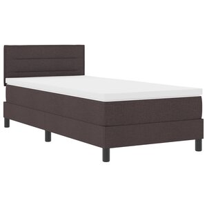 vidaXL Lit à ressorts avec matelas marron foncé 100x200 cm tissu