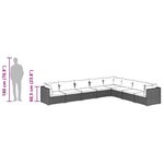 vidaXL Salon de jardin 8 Pièces avec coussins Résine tressée Marron