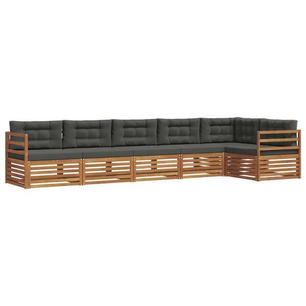 vidaXL Ensemble de canapés d'extérieur 6 pc Naturel et Anthracite