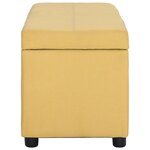 vidaXL Banc avec compartiment de rangement 116 cm Jaune Polyester