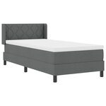 vidaXL Lit box spring avec matelas gris foncé  100x200 cm en tissu