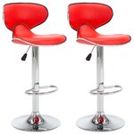 vidaXL Tabourets de bar 2 Pièces rouge similicuir