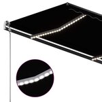 vidaXL Auvent manuel rétractable avec LED 3 5x2 5 m Anthracite