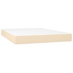 vidaXL Sommier à lattes de lit avec matelas LED Crème 140x200 cm Tissu