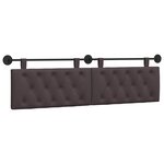 vidaXL Tête de lit suspendue Marron foncé Tissu
