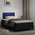 vidaXL Lit à ressorts avec matelas Noir 120 x 190 cm Simili cuir