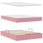 vidaXL Lit avec rangement et matelas Rose 140 x 190 cm Velours