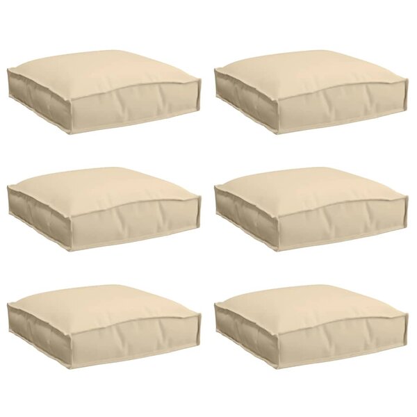 vidaXL Coussin 6 Pièces Beige 40 x 40 x 8 cm Tissu Oxford