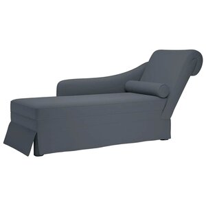 vidaXL Fauteuil long et traversin accoudoir droit gris foncé velours
