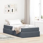 vidaXL Lit avec rangement et matelas Gris foncé 90 x 200 cm Velours