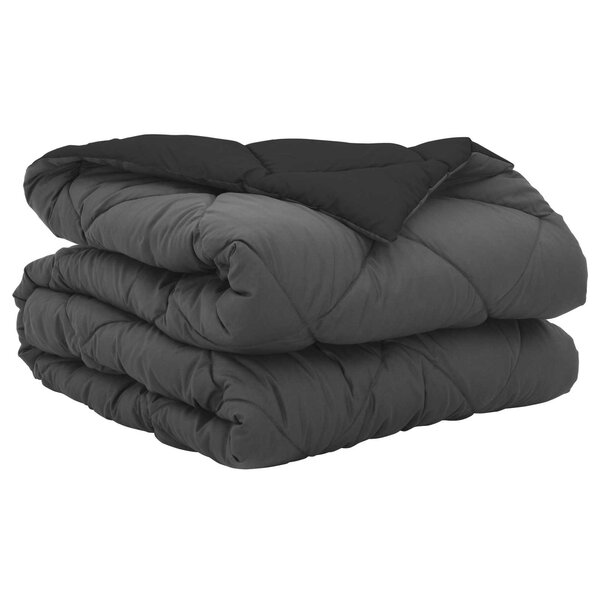 vidaXL Duvet d'été simple Noir et anthracite 220 x 140 cm Microfibre