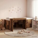 vidaXL Lit haut pour enfants avec bureau Bois ancien 80 x 200 cm