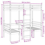 vidaXL Lit mezzanine avec bureau et chaises 90x190 cm pin massif