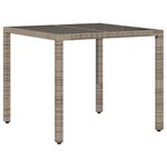 vidaXL Ensemble à manger de jardin et coussins 5 Pièces gris rotin verre