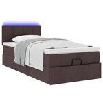 vidaXL Lit ottoman avec matelas marron foncé 100x200 cm tissu